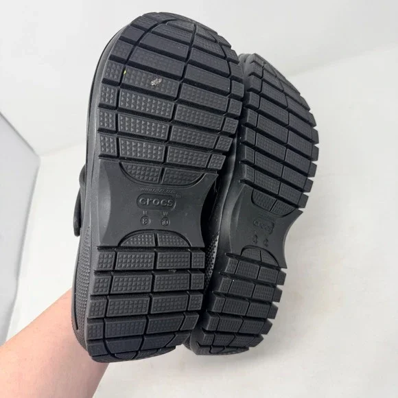 Crocs Mega Crush Black Platform Lug Sole Sandals Size 10 Chunky Streetwear Bold - Picture 7 of 9